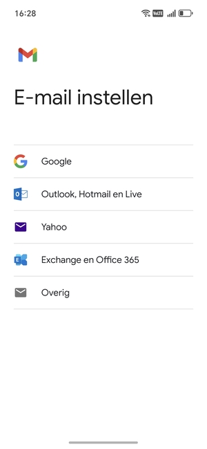 Selecteer Exchange en Office 365