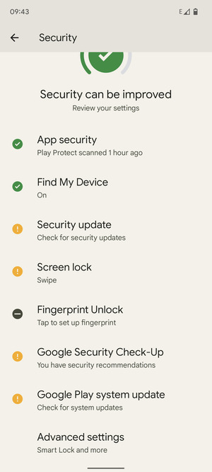 Scroll to and select Advanced settings