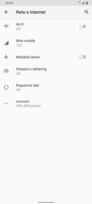 Seleziona Rete mobile