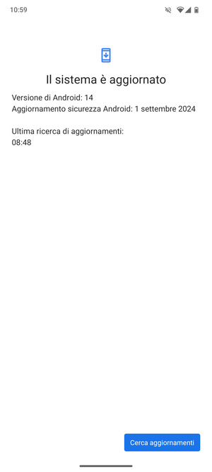 Se il tuo telefono è aggiornato, vedrai la seguente schermata