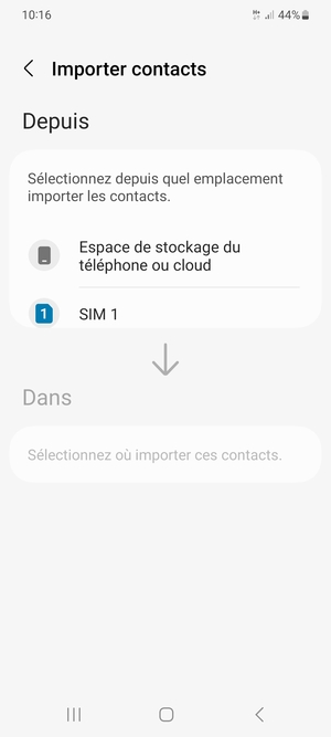 Sélectionnez SIM 1 ou SIM 2