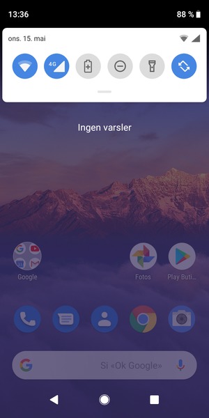 Dra ned toppmenyen igjen