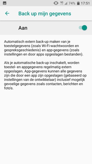 Selecteer de Terug-knop