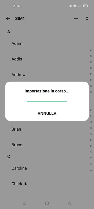 I tuoi contatti verranno salvati sul tuo account Google, e salvati sul tuo telefono la prossima volta che Google sarà sincronizzato.