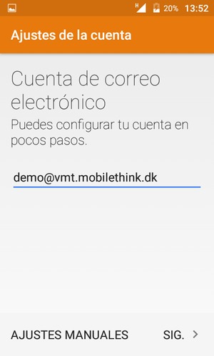 Introduzca su Dirección de correo electrónico y seleccione SIG.