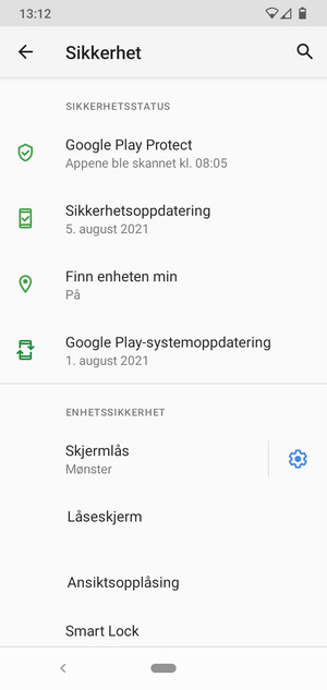 Telefonen din er nå sikret med en skjermlås