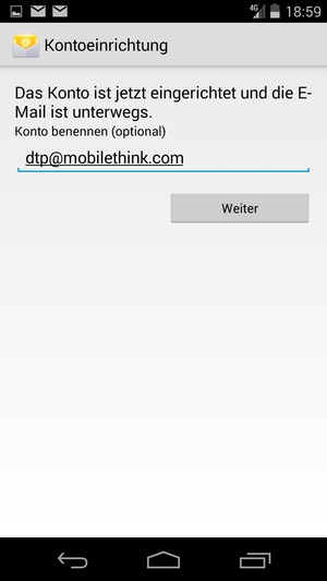 Geben Sie Ihrem Konto einen Namen und wählen Sie Weiter