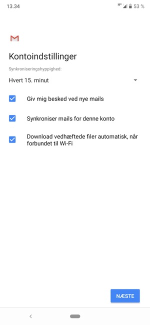 Vælg NÆSTE