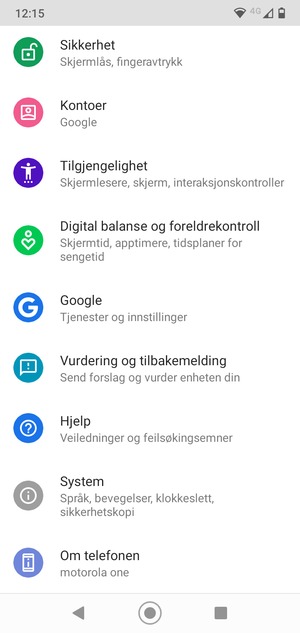 Bla til og velg System