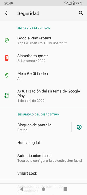 El teléfono ha sido asegurado con un bloqueo de pantalla