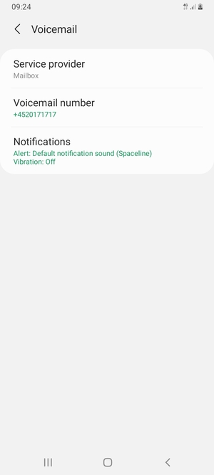 Select Voicemail number