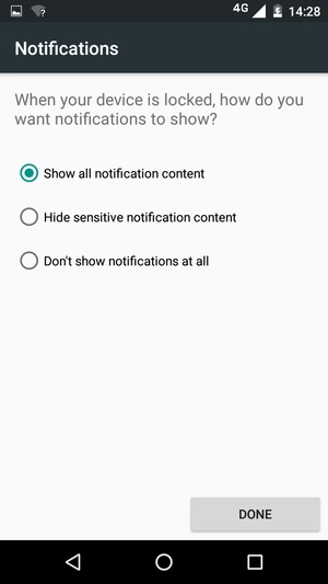 Select your preferred option and select DONE