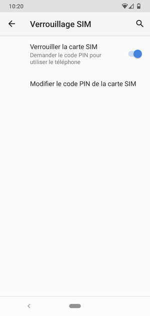Sélectionnez Modifier le code PIN de la carte SIM