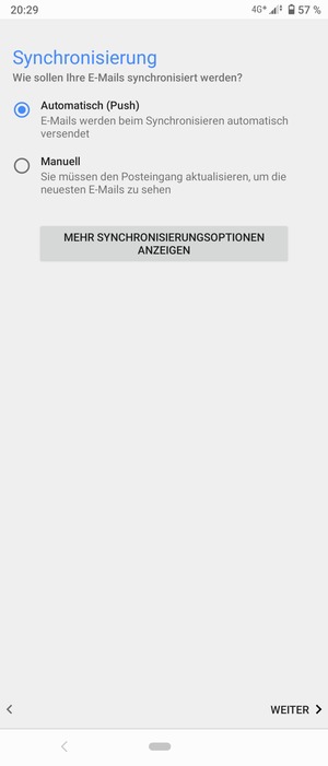Wählen Sie die gewünschte Option und wählen Sie WEITER