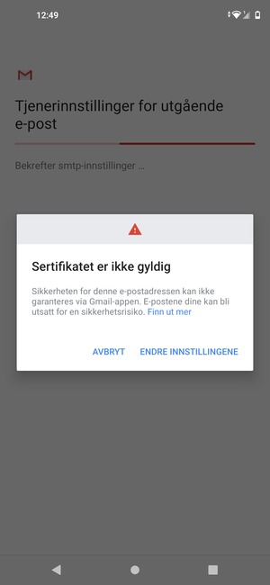 Velg ENDRE INNSTILLINGENE