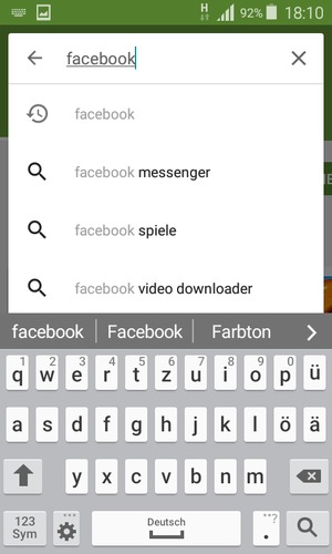 Geben Sie den Namen der App ein und wählen Sie Suchen