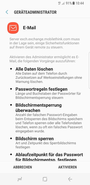 Wählen Sie AKTIVIEREN