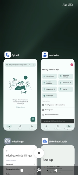 Vælg Slet-ikonet for at lukke alle åbne apps