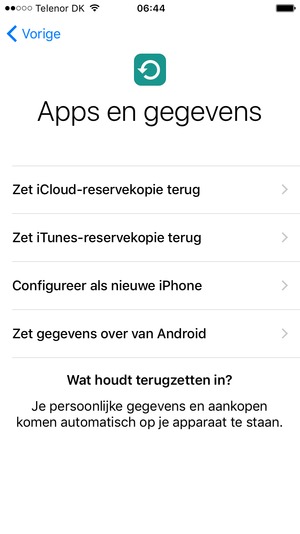 Doorloop de installatie-assistent nogmaals zoals u deed toen uw telefoon nieuw was.