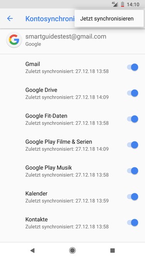 Wählen Sie Jetzt synchronisieren