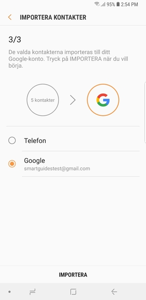 Välj IMPORTERA