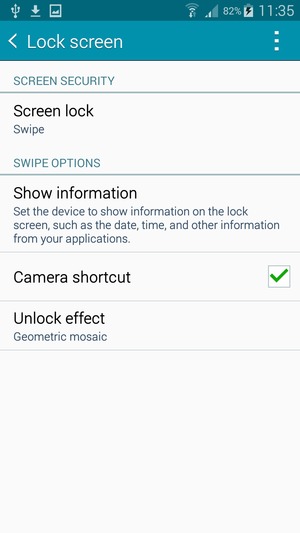 Select Screen lock