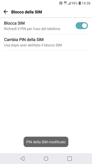 Il tuo PIN della SIM è stato modificato