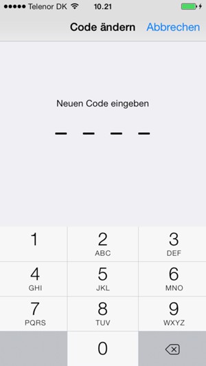 Geben Sie Ihren neuen Code ein