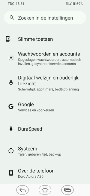 Scroll naar en selecteer Systeem