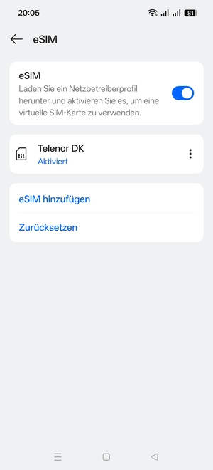 Ihre eSIM wurde
nun aktiviert