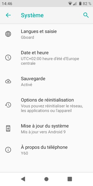 Sélectionnez Mise à jour du système