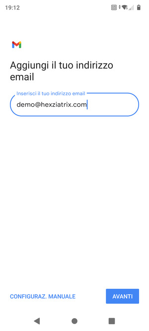 Inserisci il tuo indirizzo email e seleziona AVANTI