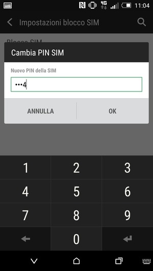 Inserisci Nuovo PIN della SIM e seleziona OK