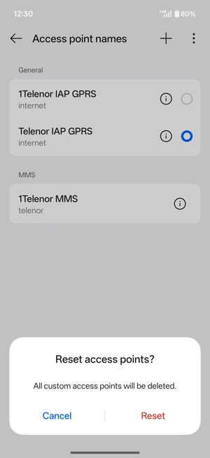 Select Reset