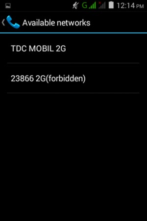 Select a network operator from the list