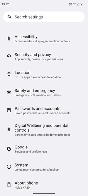 Scroll to and select System