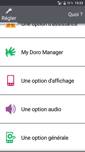 Faites défiler et sélectionnez Une option générale