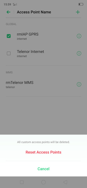 Select Reset Access Points