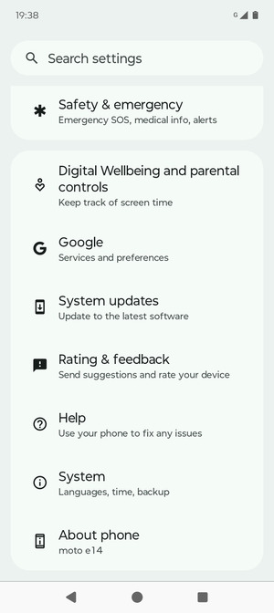 Scroll to and select System updates
