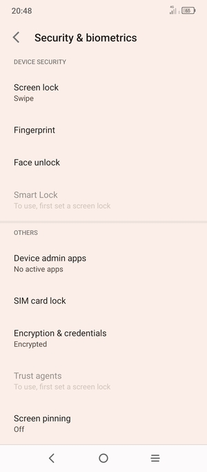 Scroll to and select SIM card lock
