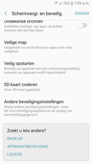Scroll naar en selecteer Andere beveiligingsinstellingen