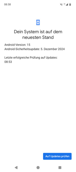 Falls Ihr Handy aktualisiert ist, wird Ihnen der folgende Bildschirm angezeigt