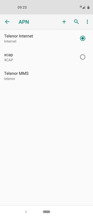 Seleziona il punto di accesso Internet