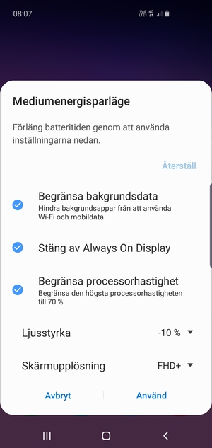 Välj Använd