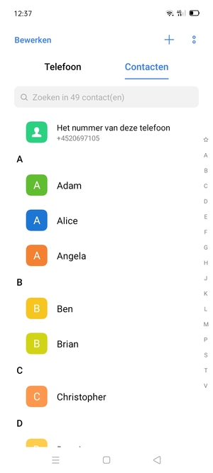 Selecteer de Menu-knop