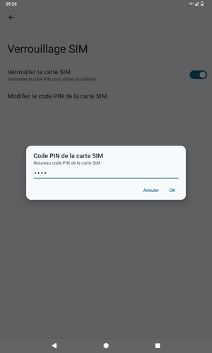 Saisissez votre Nouveau code PIN de la carte SIM et sélectionnez OK