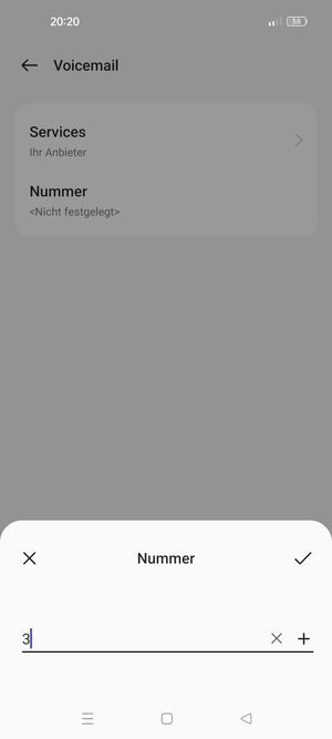 Geben Sie die Mailboxnummer ein und wählen Sie OK