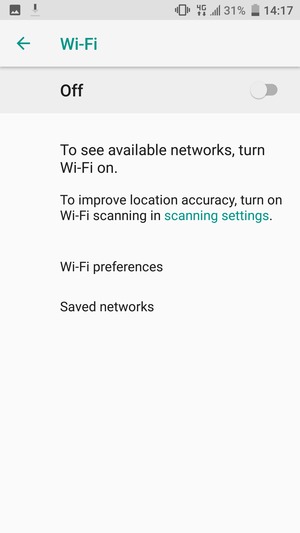 Turn Wi-Fi on