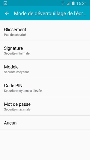 Sélectionnez Modèle