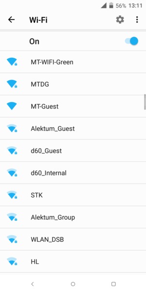 Select the wireless network you want to connect to